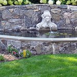 Decorative Retaining Wall With Pond